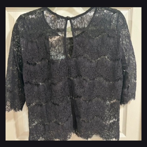 NEW! Lily White size large black lace pullover top. - Picture 4 of 8